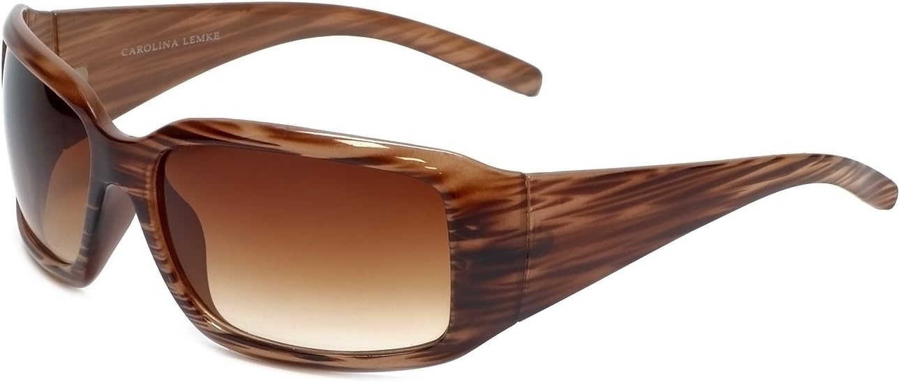 Carolina Lemke Designer Sunglasses CL1030 Brown Stripe & Brown Gradient UV400