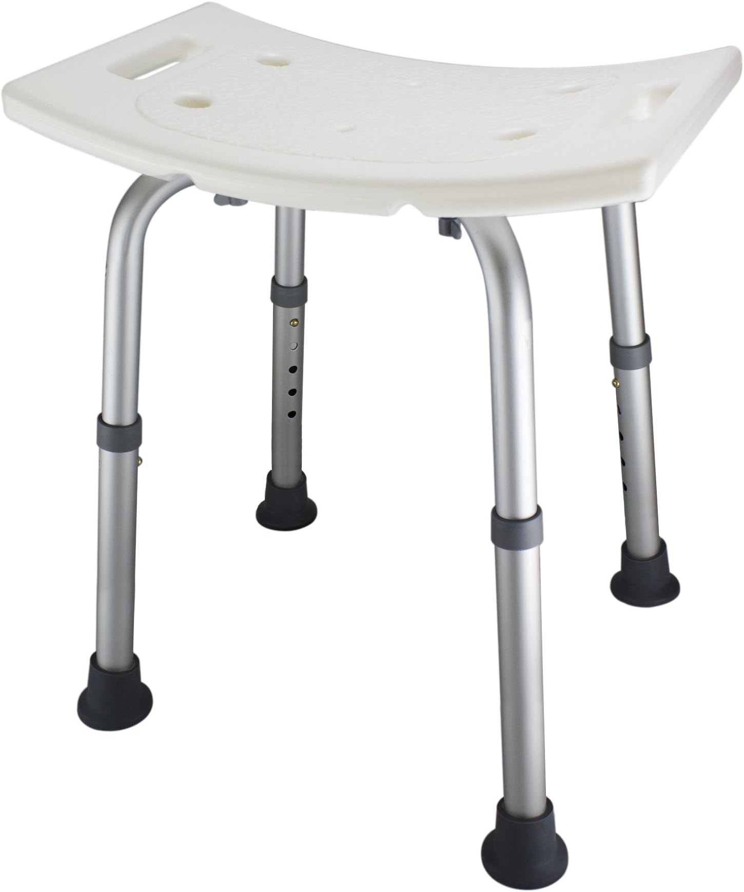 Ez2care Adjustable Lightweight Shower Bench,White, 12.5 to 18 inch