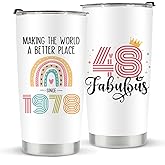 kdxpbpz 48th Birthday Gifts for Women Her, 1978 48th Birthday Decorations for Woman, 48 Year Old Gifts For Women, Mom, Wife, Sister, Friend, 20 oz Stainless Steel Vacuum Insulated Tumbler