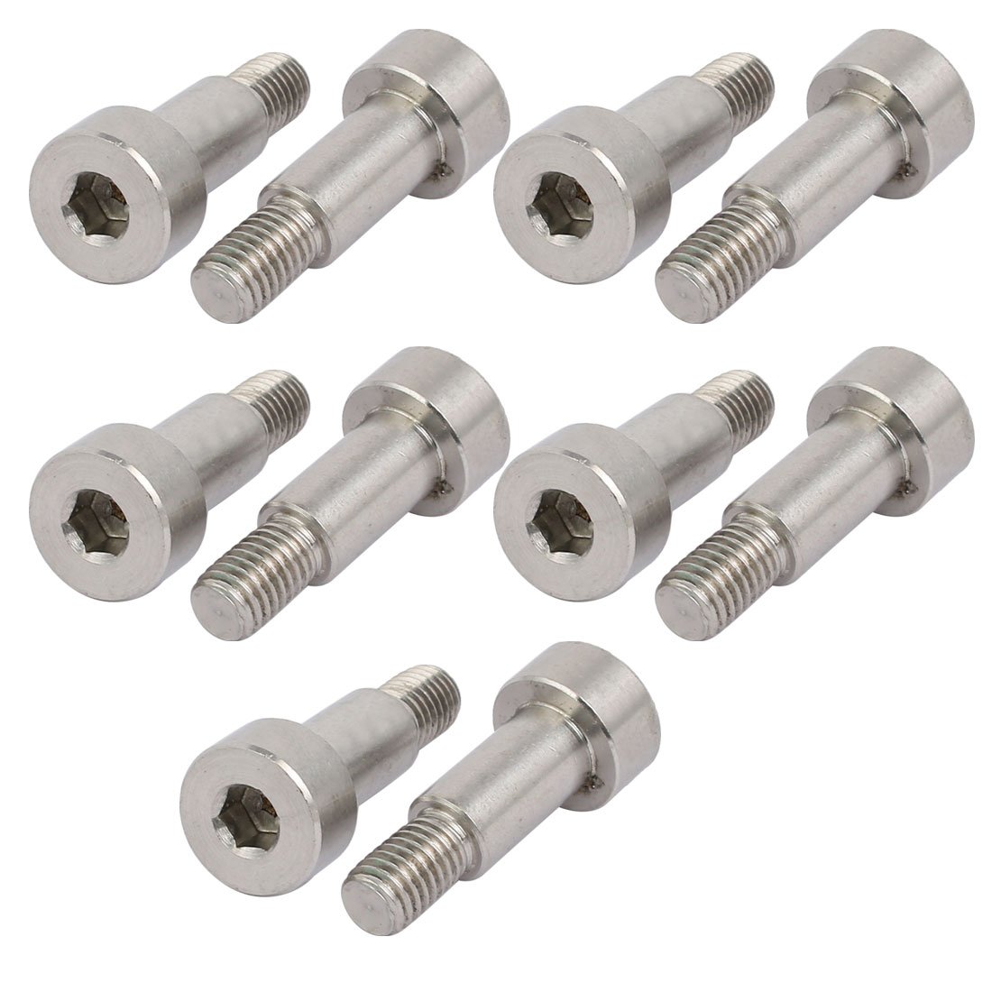 Sourcingmap 304 Stainless Steel Hex Socket Shoulder Bolt 10mm Shoulder Dia 18mm Shoulder Length M8 Thread 10pcs