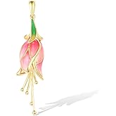 Santuzza 925 Sterling Silver Handmade Enamel Flower Pendant for Women