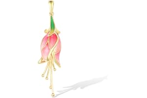 Santuzza 925 Sterling Silver Handmade Enamel Flower Pendant for Women