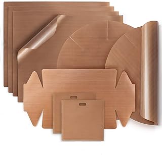 Amazy Dauerbackfolie (9er Set) – Das Premium Backpapier – Wiederverwendbar, hitzebeständig, antihaftbeschichtet und spülmaschinenfest (9er Pack – 4x eckig, 2x Springform rund, 1x Kastenform, 2x Toasttasche)