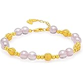 ZHOU LIU FU Sterling Silver Bracelets Silver Purple Gemstones Chain Bracelet Butterfly Pumpkin Beads Link Bracelets Dainty Jewelry for Women Her Anniversary Birthday 6.3-7.5"(16+3cm) J0716276