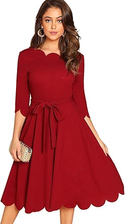 scalloped dress amazon