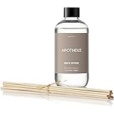 Apotheke Luxury Scented Oil Reed Diffuser Liquid Refill (White Vetiver) - Premium Home Fragrance Diffuser Refill Set with Sticks