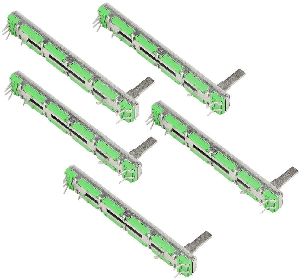 Fasizi 5pcs 75MM B103 10K Ohm Slide Potentiometer Double Linear 10K Electronic Potentiometer
