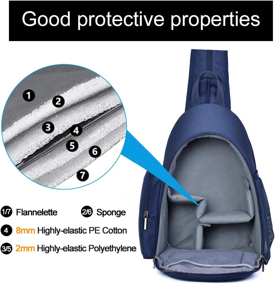 CADeN Camera Bag Sling Backpack, Camera Case Backpack with Tripod Holder for DSLR/SLR Mirrorless Cameras (Canon Nikon Sony Pentax) Blue : Camera & Photo