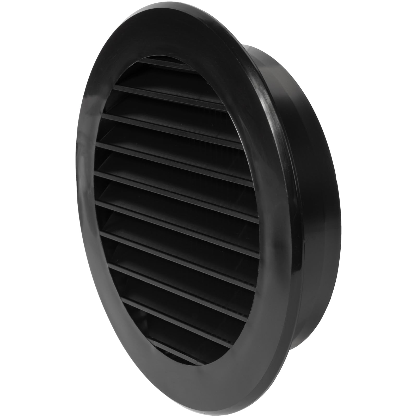 4'' Inch / 100 mm Plastic Vent Cover Black - Round Soffit Vent - Exhaust Ventilation Louver - Air Inlet Grille Cover - Built-in Screen Mesh - HVAC Ventilation — image 1