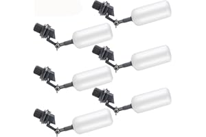 MEEKOO Float Ball Valve, 3/4 Inch Supply Tube Male Automatic Fill Feed Humidifier Tank Water with Adjustable Arm for Ponds, Livestock Water Trough, Aquariums, Aquaculture, Hydroponics and Reservoir (6 Pack)