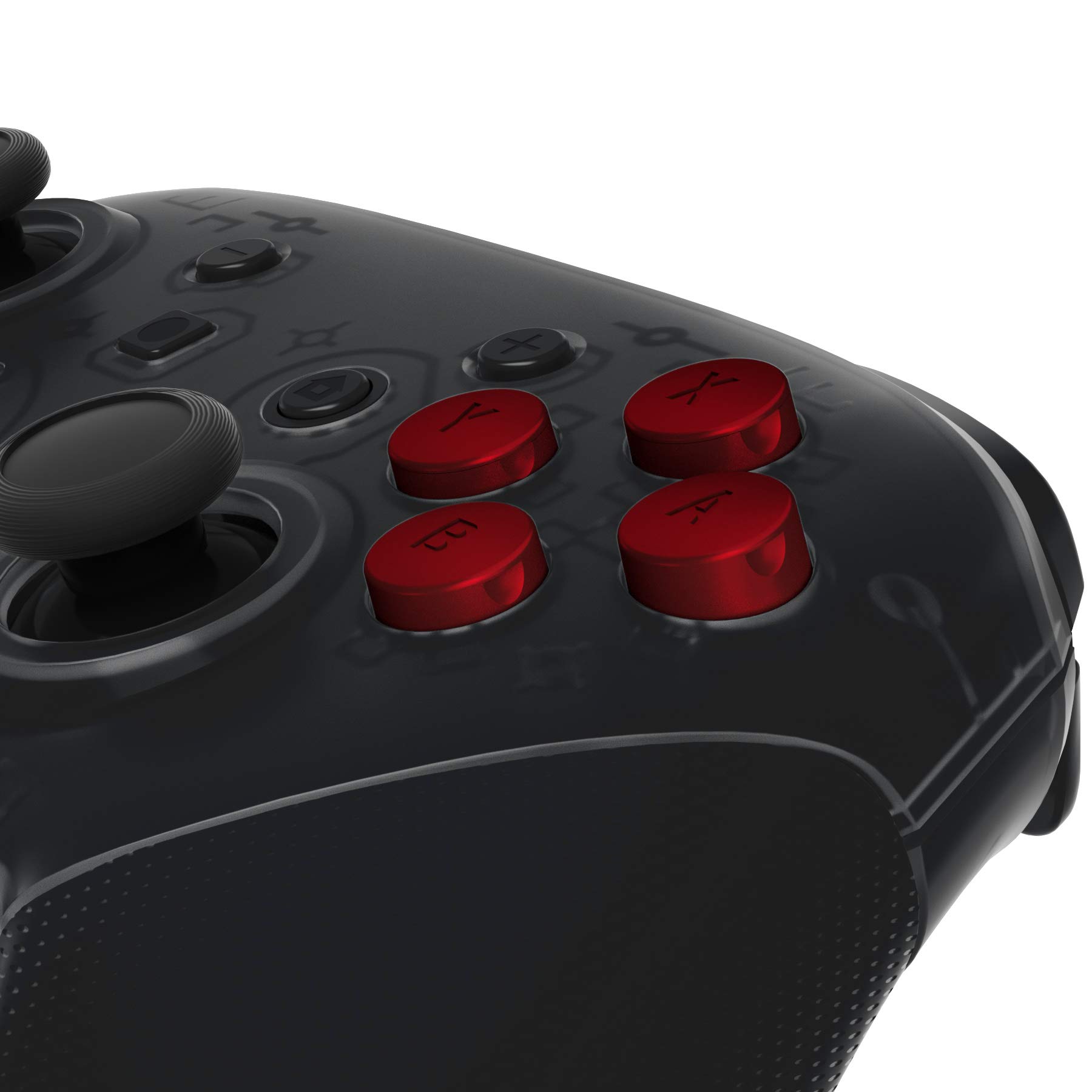 eXtremeRate Scarlet Red Interchangeable ABXY Buttons for Nintendo Switch Pro Controller, DIY Swappable Replacement ABXY for Nintendo Switch Pro - Controller NOT Included