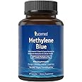 Methylene Blue Capsules, 60 Capsules, Methylene Blue Pharmaceutical Grade with Vitamin C + Cacao Powder for Enhanced Absorption & Antioxidant, Anti-Aging, Memory, Focus, Clarity, Cognition and Energy