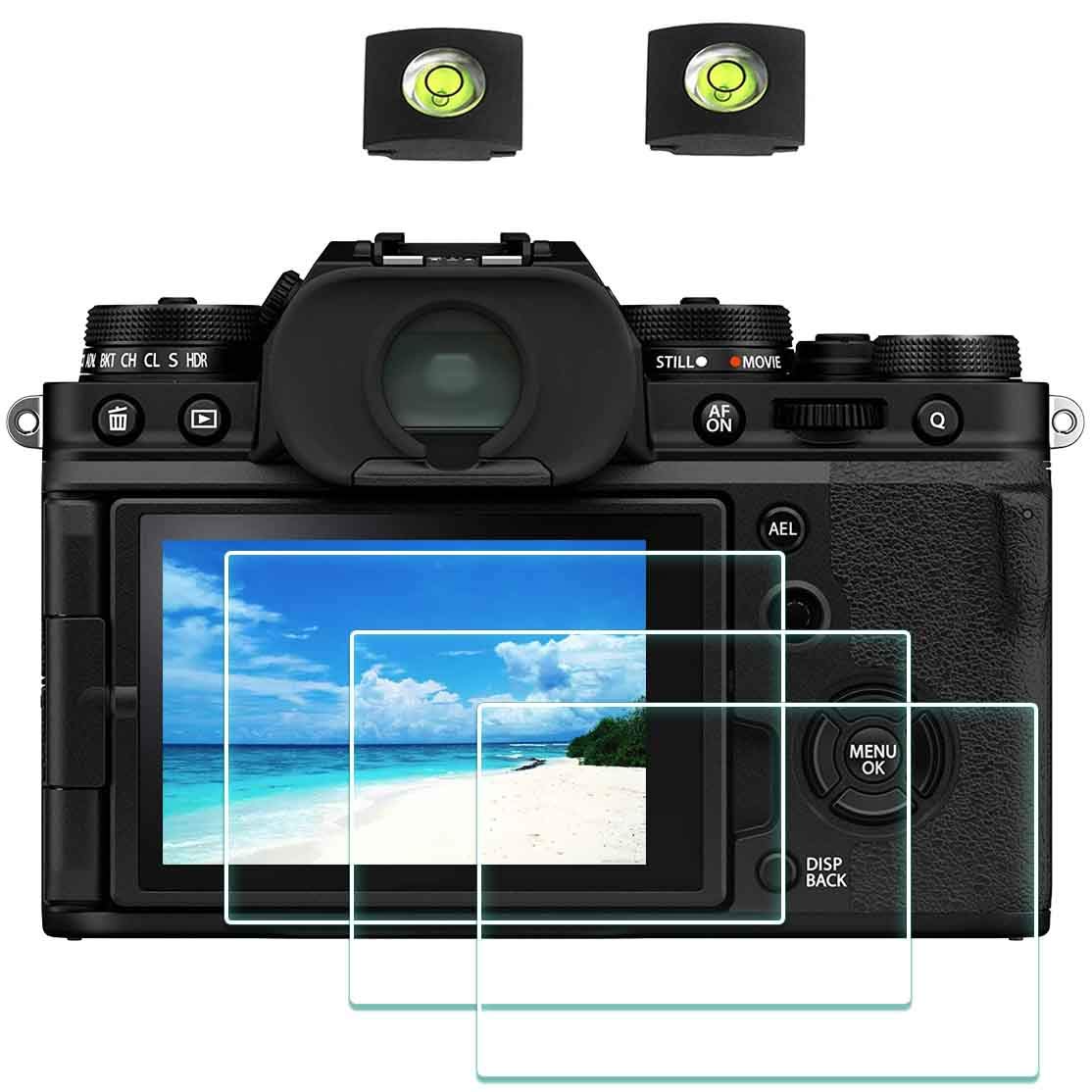 ULBTER Screen Protector for Fujifilm X100VI X100V X-E4 X-T4 Fuji Film XE4 XT4 Camera & Hot Shoe Cover [3+2 Pieces], 0.3mm 9H Hardness Tempered Glass Saver Anti-Scrach Anti-Bubble