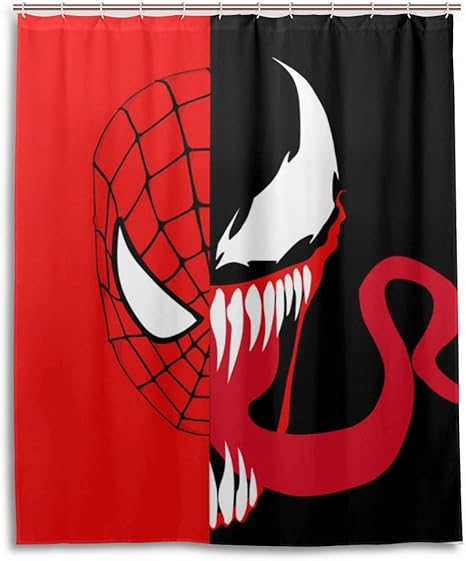 Amazon Huhaosc スパイダーマンとヴェノムバスシャワーカーテン 防水生地シャワーカーテン 60x72インチ シャワーカーテン ホーム キッチン オンライン通販