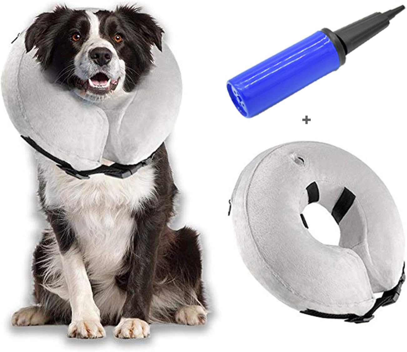 Hanko Protective Inflatable Pet Recovery Collar, Adjustable Soft Dog