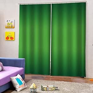 Cortinas Impresas De Color Verde Puro, Cortinas De Sombra Resistentes