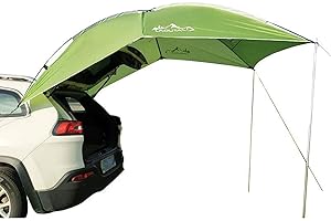Jiabailie SUV Tent for Camping,Portable Car Awning Sun Shelter,Tailgate Tent Windproof Hatchback,Roof Canopy and Poles for Camping, SUV,Truck,Van Universal Waterproof Green