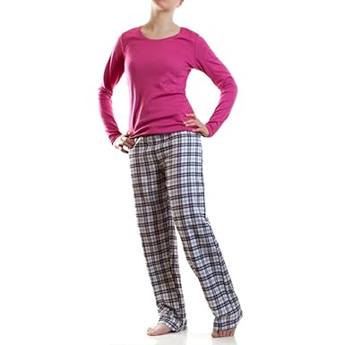 AR Line Damen Flanell Schlafanzug Pyjama Hausanzug 100% Baumwolle