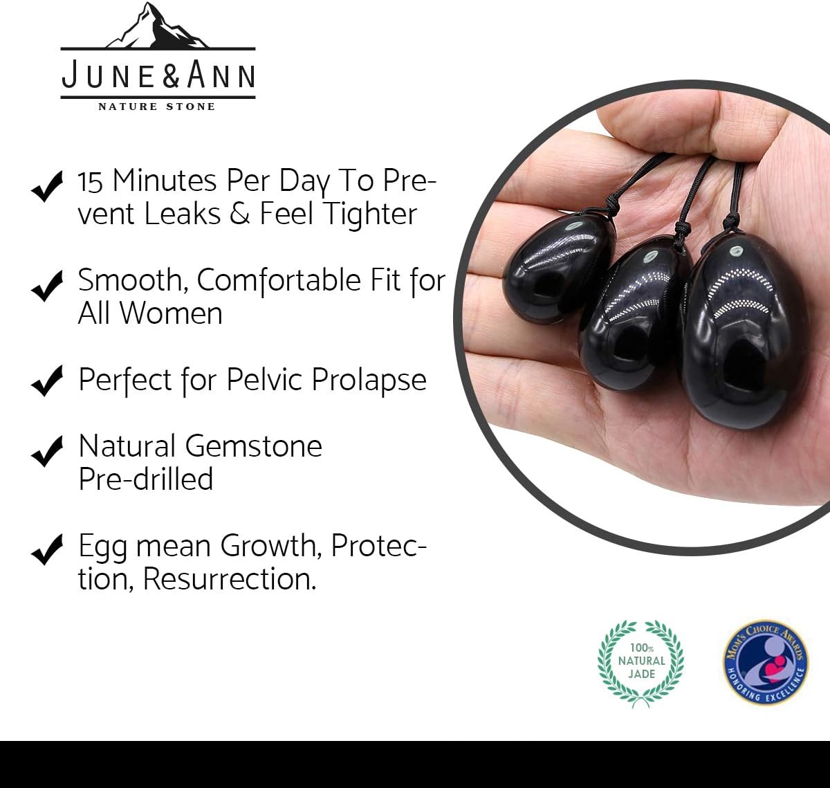Black Obsidian Yoni Eggs - Image 4