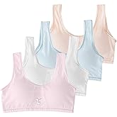 SALIA GIRL Training Bras for Girls Cotton Sport Tank Bralettes with Just Enough Padding 10-12