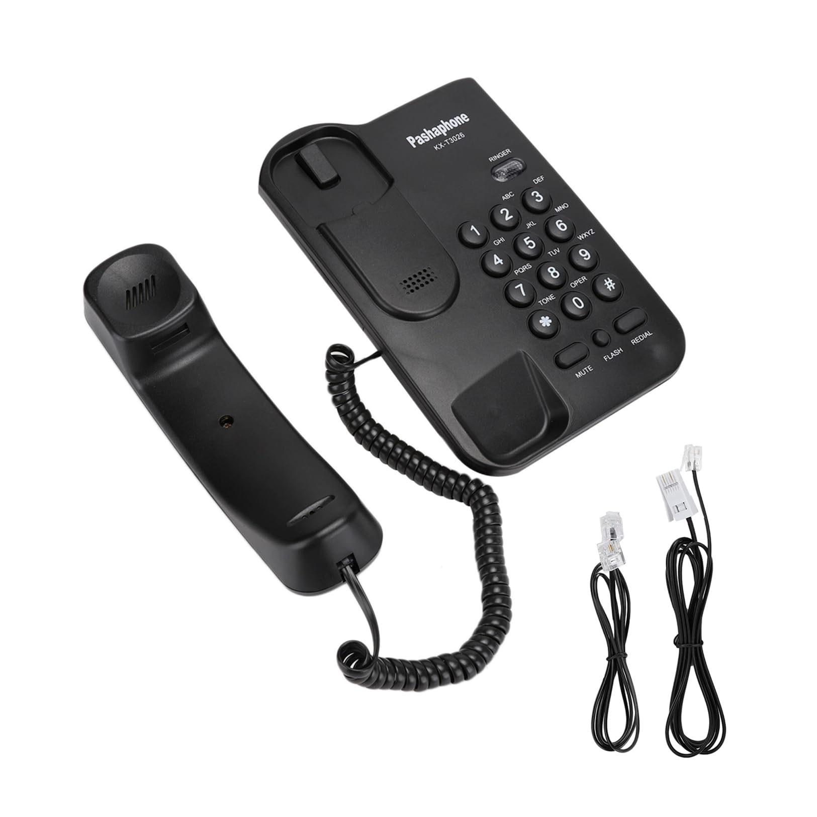 Landline Phone, House Phone Landline Desk and Wall Phone with Mute/Redial/Flash Function for Home, Office, Hotel(Black)