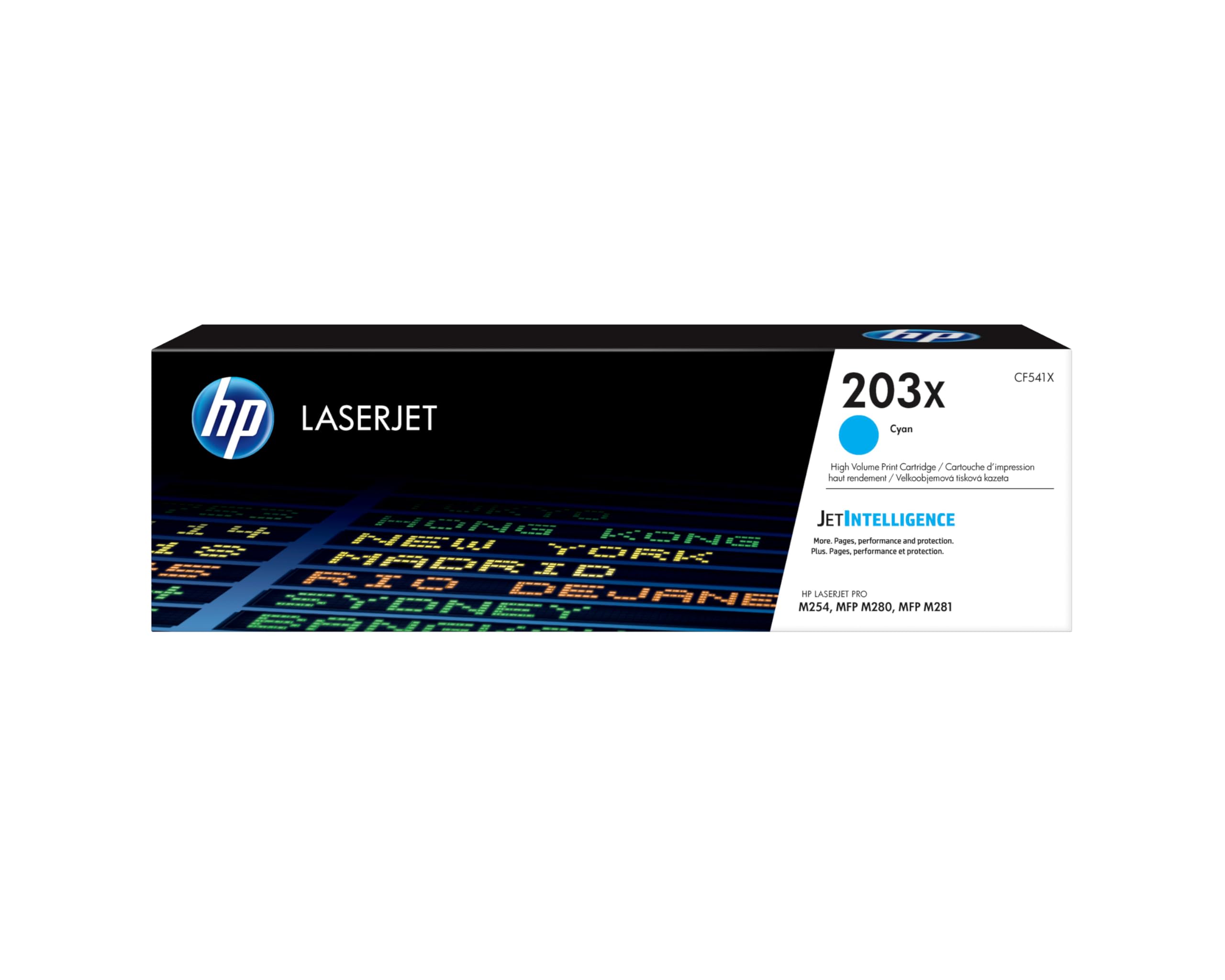 HP CF541X 203X High Yield Original LaserJet Toner Cartridge, Cyan, Single Pack