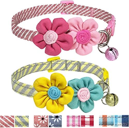 Pet Rejoir 5 Patterns Christmas Dog Collars & 8 Designer Holiday Dog Collars- Neck 12~15", 15~19" and 19~25" Adjustable Collar for Small, Medium and Large Dogs