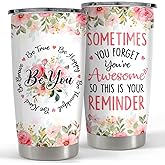 SANDJEST Sometimes You Forget You're Awesome Tumbler 20oz Inspirational Gifts Stainless Steel Insulated Tumblers Coffee Travel Mug Cup Gift for Coworkers Friends Sister Birthday Christmas