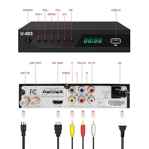 UBISHENG Digital Converter Box With DVR & HDMI | ATSC Tuner For Over-the-Air HDTV Channels | USB Recording & Media Playback