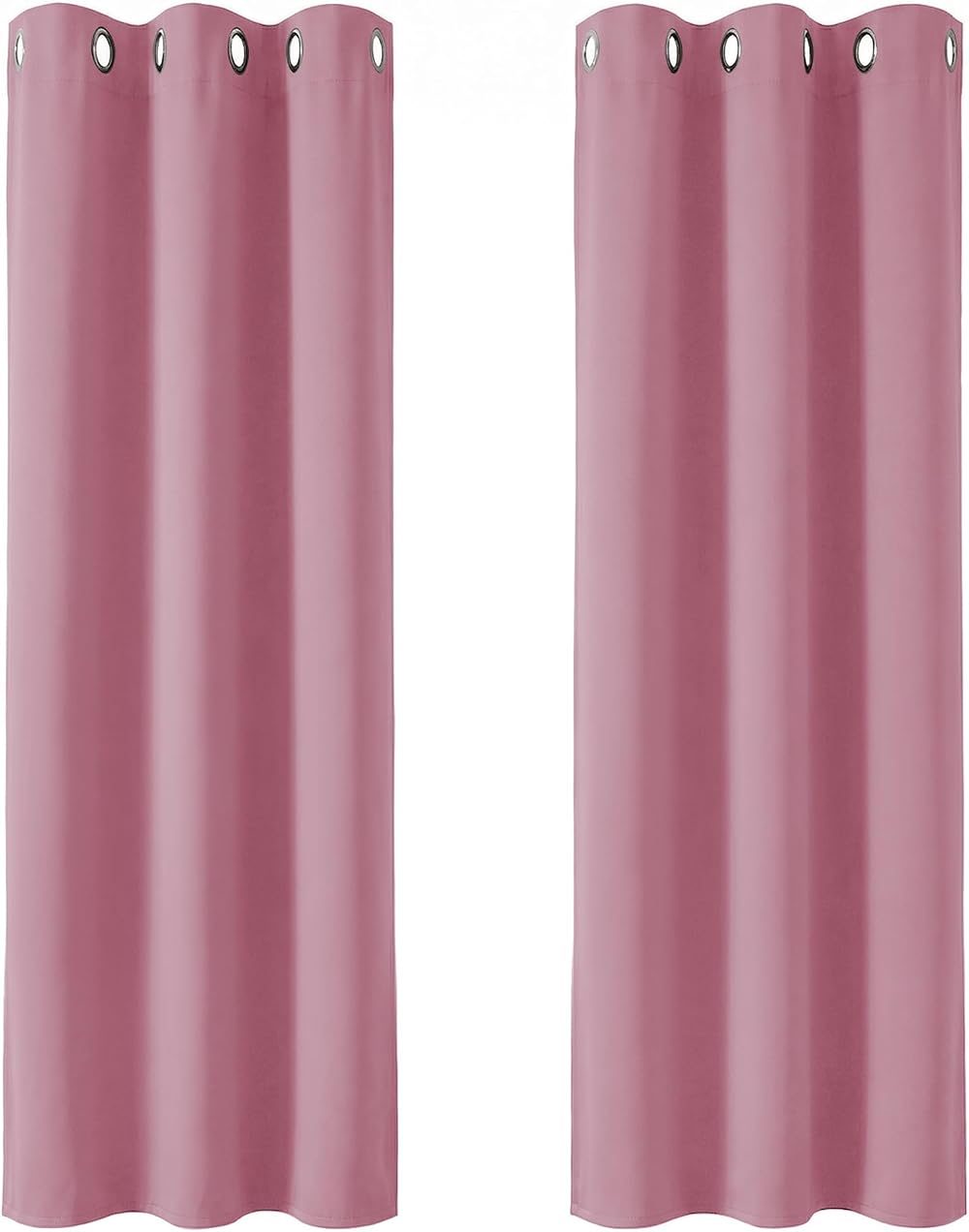 Deconovo Pink Ring Top Blackout Curtains Eyelet 2 Panels 42 x 72 in Nursery