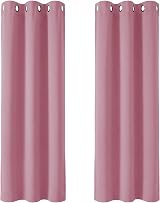 Deconovo Pink Ring Top Blackout Curtains Eyelet 2 Panels 42 x 72 in Nursery