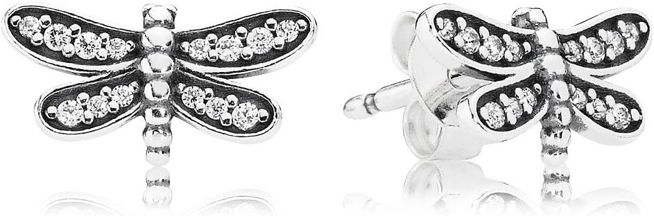 PANDORA Earrings Petite Dragonfly with Clear CZ 290574CZ