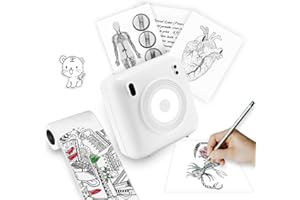 LFPERT Sticker Printer, CP2 Print Pods Mini Printer, Portable Bluetooth Sticker Maker Machine, Inkless Thermal Pocket Printers for Photos, Study Graphics, Notes, Journal, DIY & Gift Blessings - White