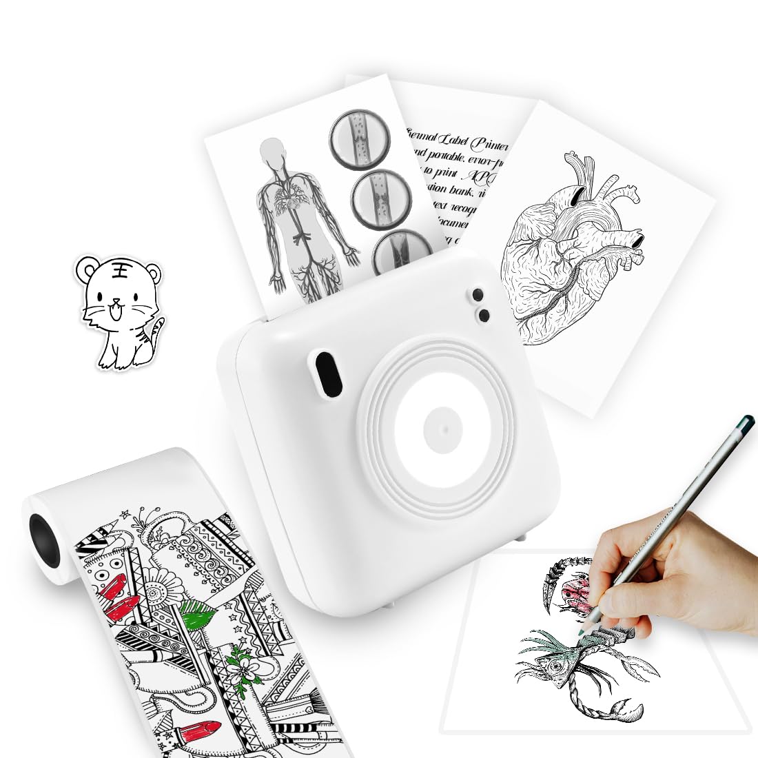 Photo 1 of LFPERT Bluetooth Portable Thermal Printer - Wireless Mini Printer for iPhone& Android, Portable Printer CP2 for Travel, Study Notes, Photo, Journal, DIY Gifts