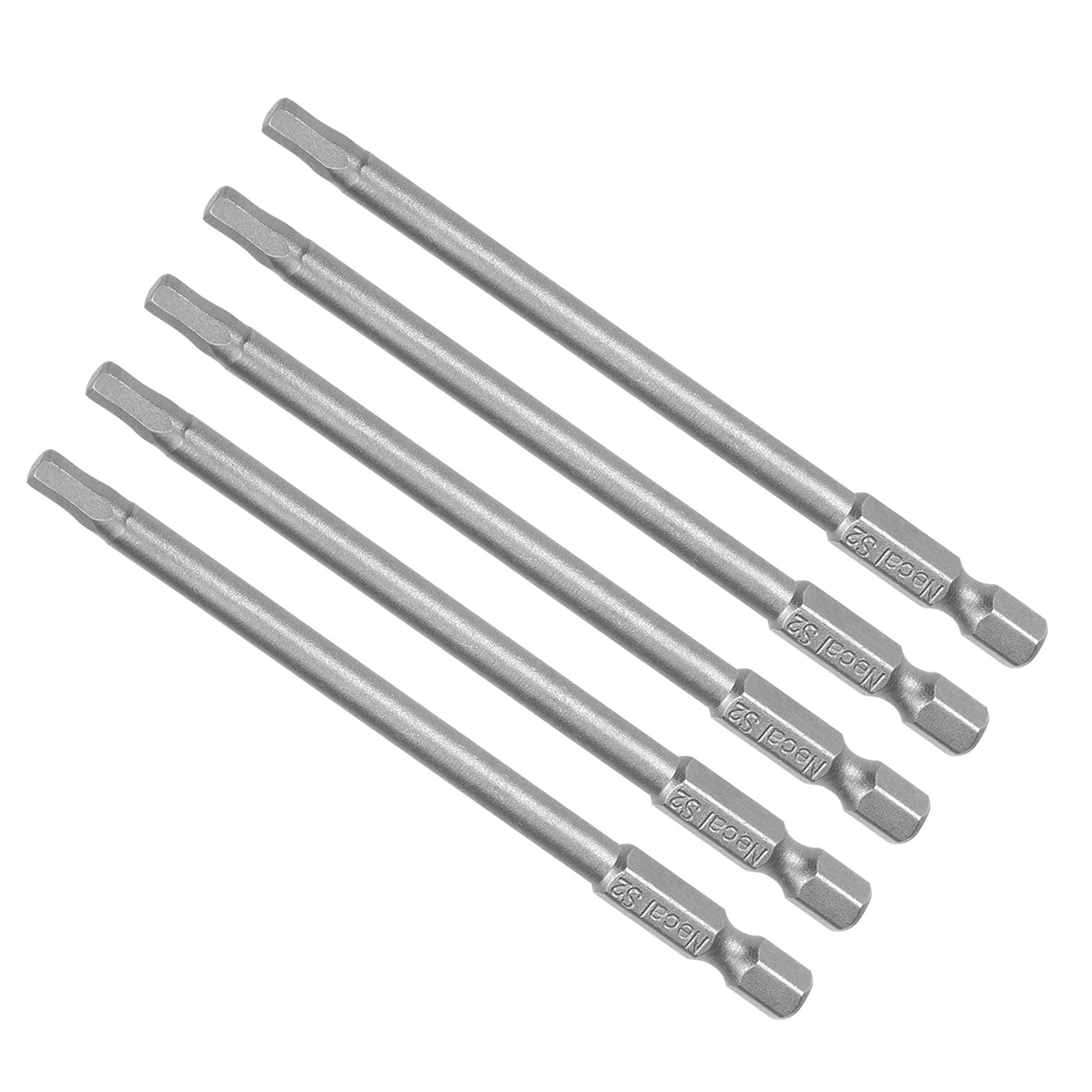 CoCud Hex Head Wrench Bit, H4 Hex Head 1/4" Hex Shank 100mm Long, S2 Alloy Steel Screwdriver Bit - (Applications: for Electric Drill), 5-Pieces