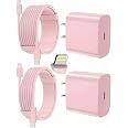 iPhone Charger Fast Charging, USB C Charger Block, 6FT/10FT Lightning Cable | For Apple iPhone 14/13/12/11 Series, 2-Pack USB