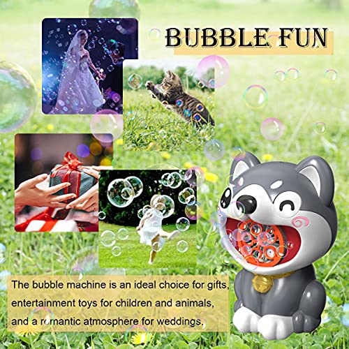 Bubble Machine for Kids, Dog Automatic Bubble Blower Maker with Solutions for Toddlers Baby Ages 4-8 Outdoor Bubbles Machine Toy for Birthday Wedding Parties, 1000+ Bubbles/Min