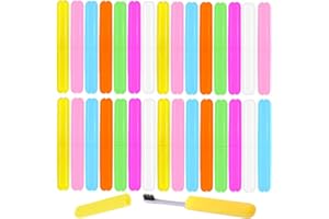 Krgiqn 30 Pack Travel Toothbrush Case Holder,Portable Toothbrush Storage Tubes,Plastic Toothbrushes Case Cover Protector for Home,Outdoor,Daily,Travel Use…