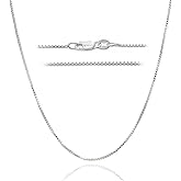 DSS 925 Sterling Silver Necklace for Women, Box Chain 1.5mm, Lobster Claw Clasps, Sterling Silver Chain, Italian Jewelry for Women, 16in - 36in
