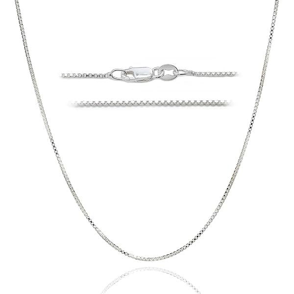 Amazon.com: DSS 925 Sterling Silver Necklace for Women, Box Chain
