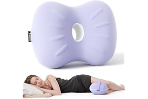 Ruizman Knee Pillow for Side Sleepers - Cooling Pillows Between Legs for Side Sleeping - Large Memory Foam Knee Pillows for Hip Pain & Spine Alignment (Soft Purple)