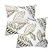 Phantoscope HANTOSCOPE Decorative Set of 2 New Living Series Falling Leaves Coffee Throw Pillow Case Cushion Cover 18