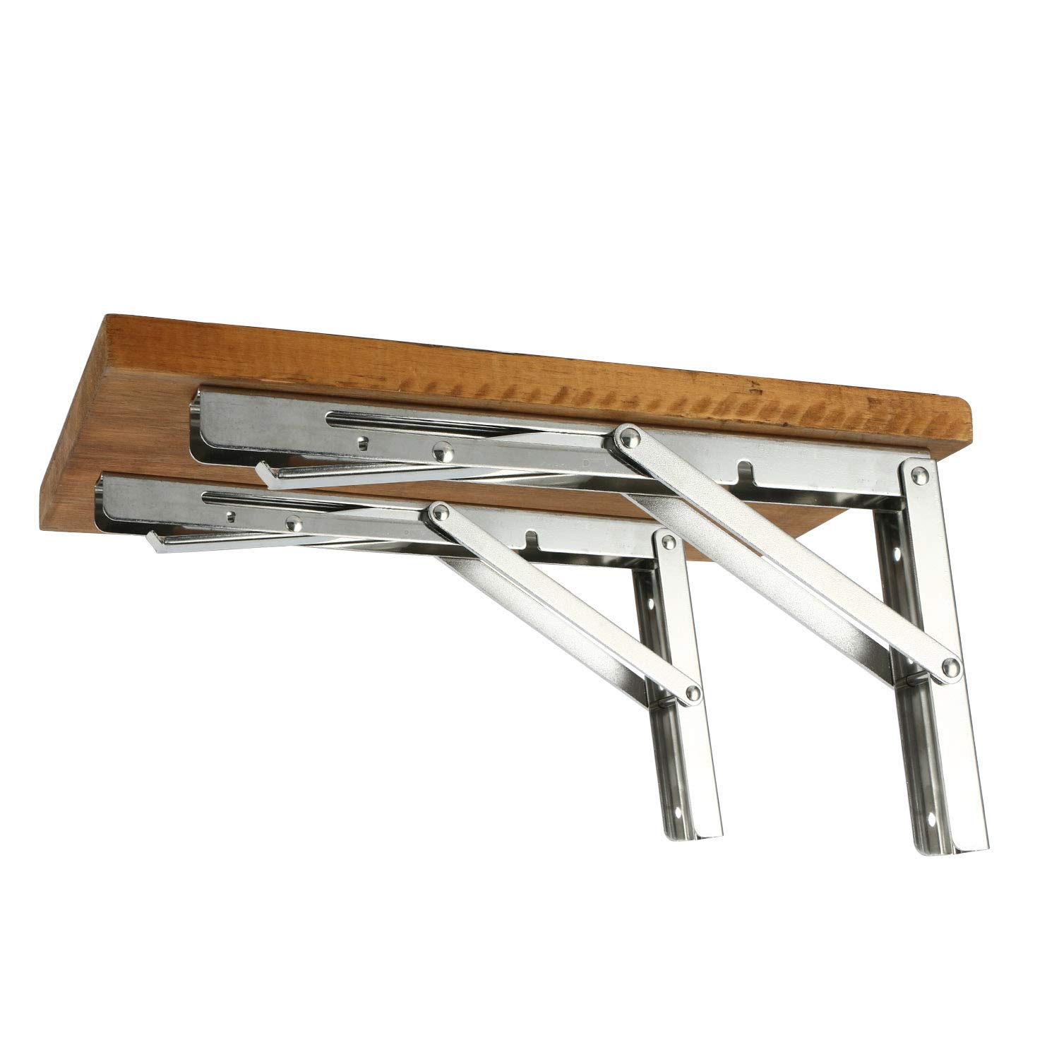 2 Pcs Wall Mount Fold Shelf Bracket for Bench Desk Support Brackets