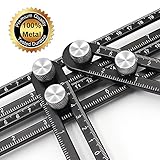 BLENDX Template Tool/Layout Tool Premium Aluminum Alloy Multi Angle Measuring Ruler Professional Tool for Man Handymen, Builders, Craftsmen, DIY-ers - Black (4 sided)