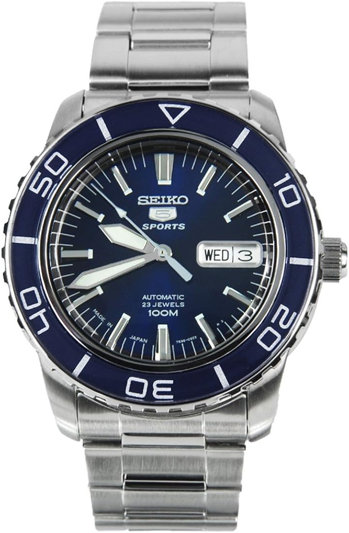 Seiko 5 Sports SNZH53J1 Japan Men's Stainless Steel Blue Dial Automatic Watch