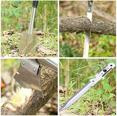 AUACE 9 IN 1 Emergency Camping Tools Shovel Kit, Multifunction Tactical Gear Garden Tools Combines