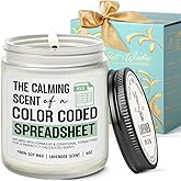 The Calming Scent of a Color Coded Spreadsheet Candle Funny Spreadsheet Gifts, Accountant Candle Gifts for Women Men, Funny Coworker & Friend Gift for Christmas Birthday, Lavender Candles 9OZ