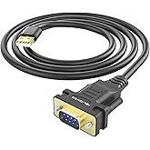 IQlionco 10FT USB to DB9 Male Serial Adapter Cable with ftdi FT232RL Chipset for High-Speed Data Transfer, Multi-System Compa