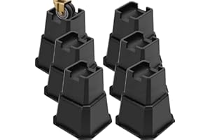 MCXYEM Adjustable Bed Furniture Risers Elevation in Heights Heavy Duty Risers for Both Posts and Wheels of Furniture Sofa Bed Couch Table (Black 6 Pack, 7 Inch)