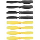 MECCANIXITY 8Set 55mm/2 Inch Mini Propellers Axis 1MM Black/Yellow | Special Props Central for RC Aircraft Lightweight Drones Mini Quadcopter Accessories